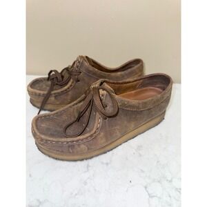 Clarks Originals Wallabee Beeswax Leather Moccasin Brown 26038257 Mens 6.5M